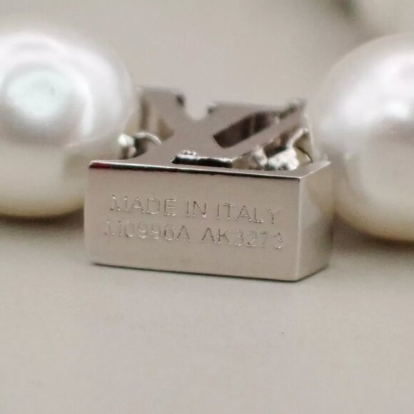 LOUIS VUITTON Chain Bracelet Imitation Pearl Silver Accessory M0996A 75RK008 - Picture 2 of 7